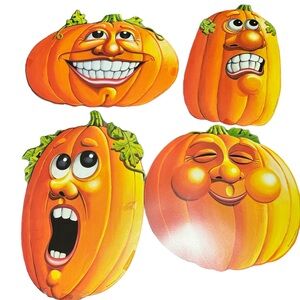 VTG Halloween Beistle Pumpkin JOL Die Cuts Lot Anthropomorphic 1997